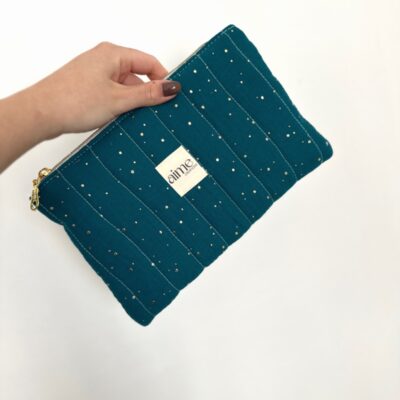 Pochette blu pavone