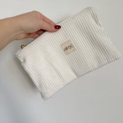 Pochette in velluto panna