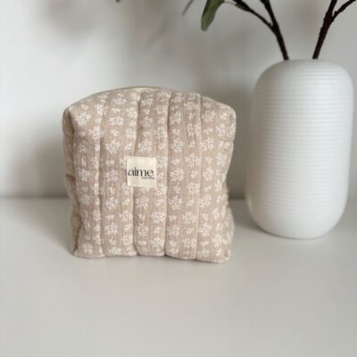 Beauty case fiori di lino