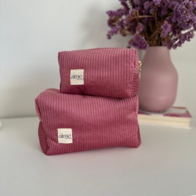 Beauty case velluto fragola