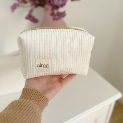 Beauty case velluto panna