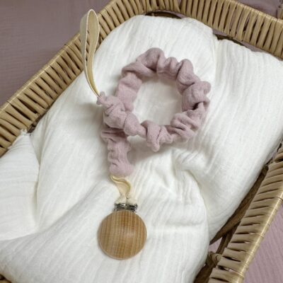 Clip porta ciuccio rosa polvere