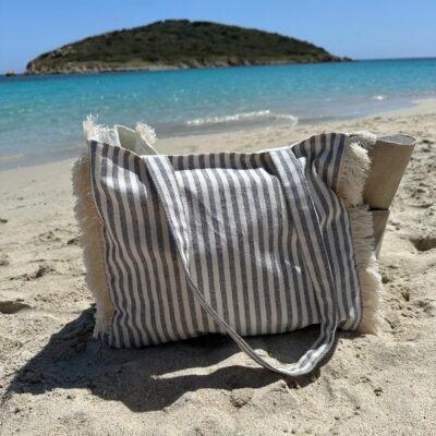 Borsa Formentera righe blu