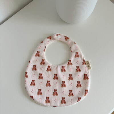 Bavaglino Dolce Teddy cuoricini rosa