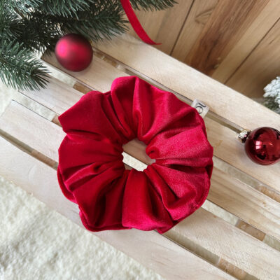 Scrunchies ciniglia rosso rubino pronta consegna