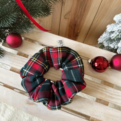 Scrunchies tartan verde pronta consegna