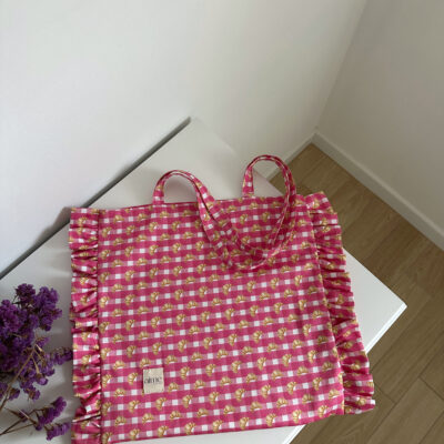 Tote bag con volant Croissant Délice